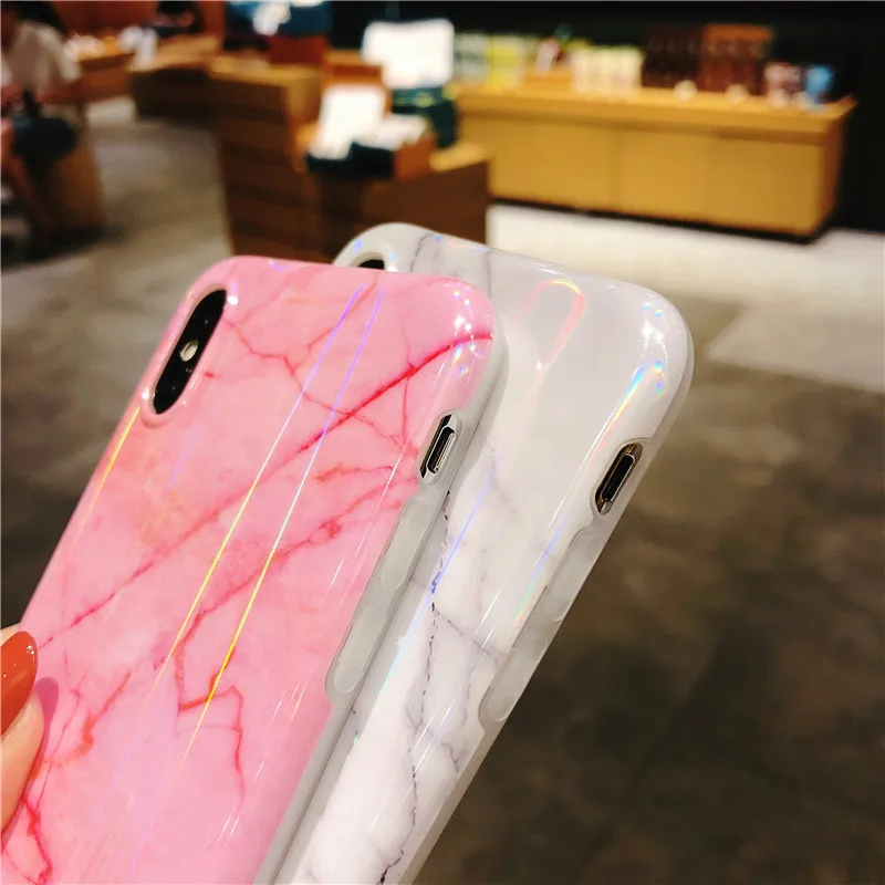 YuYan Аврора мраморный Мода Телефон чехол для iPhone 7 6s 6 8 Plus X Xs max XR Чехлы мягкие из