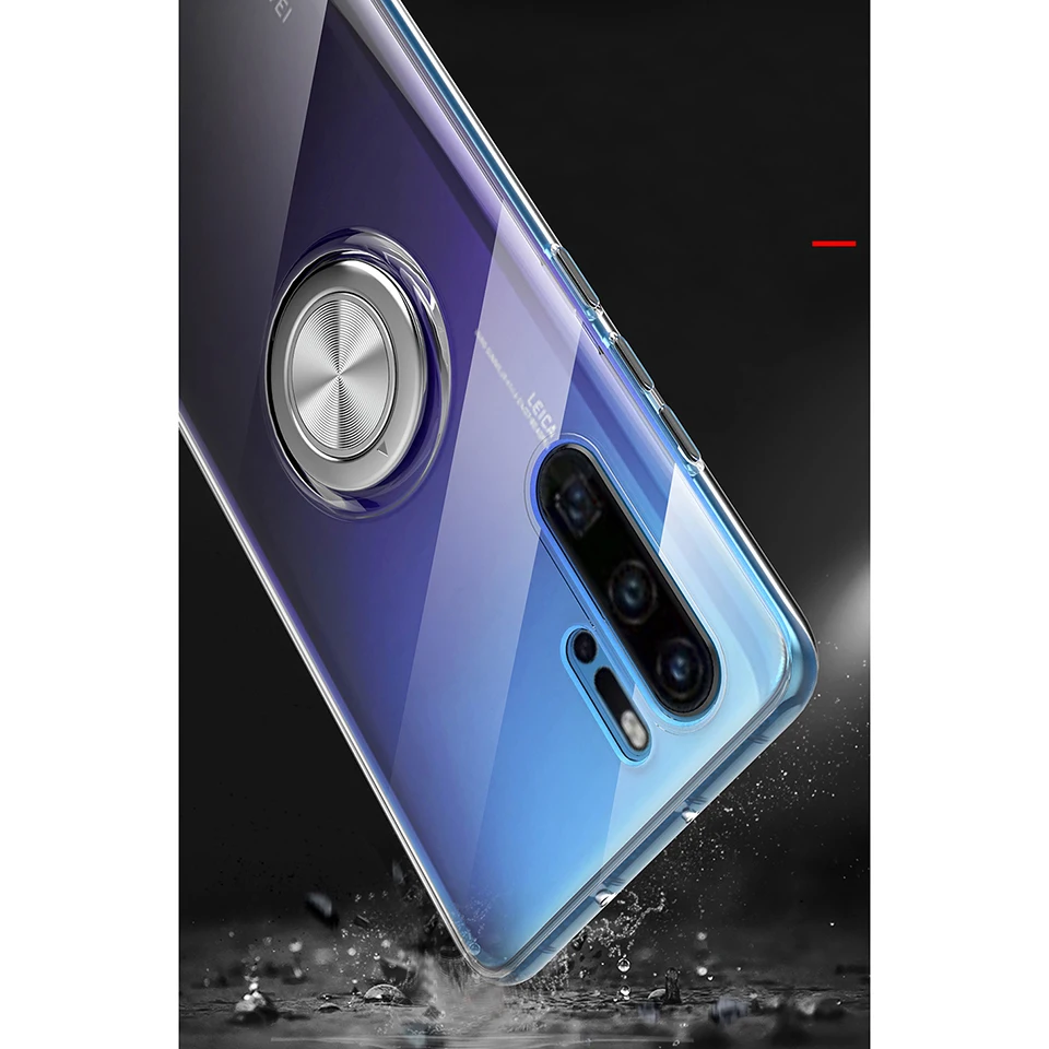 Чехол для huawei P30 Pro Lite, прозрачный мягкий силиконовый чехол с кольцом-держателем для huawei P20 mate 20 Pro X Honor View 20, чехол для телефона