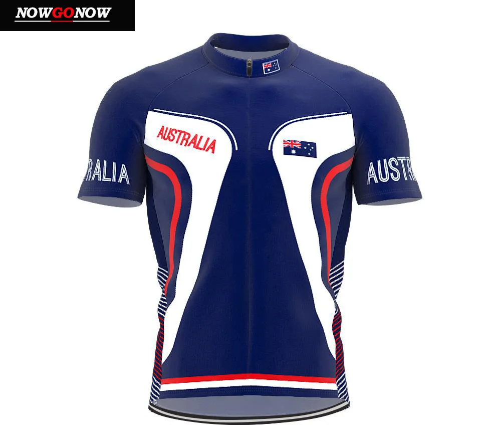 men jersey Велоспорт Джерси Австралия белый и зеленый и золотой и синий велосипед одежда мужская с коротким рукавом Одежда наружная дорога велосипедные рубашки анти-пот быстрый сухой - Цвет: men jersey