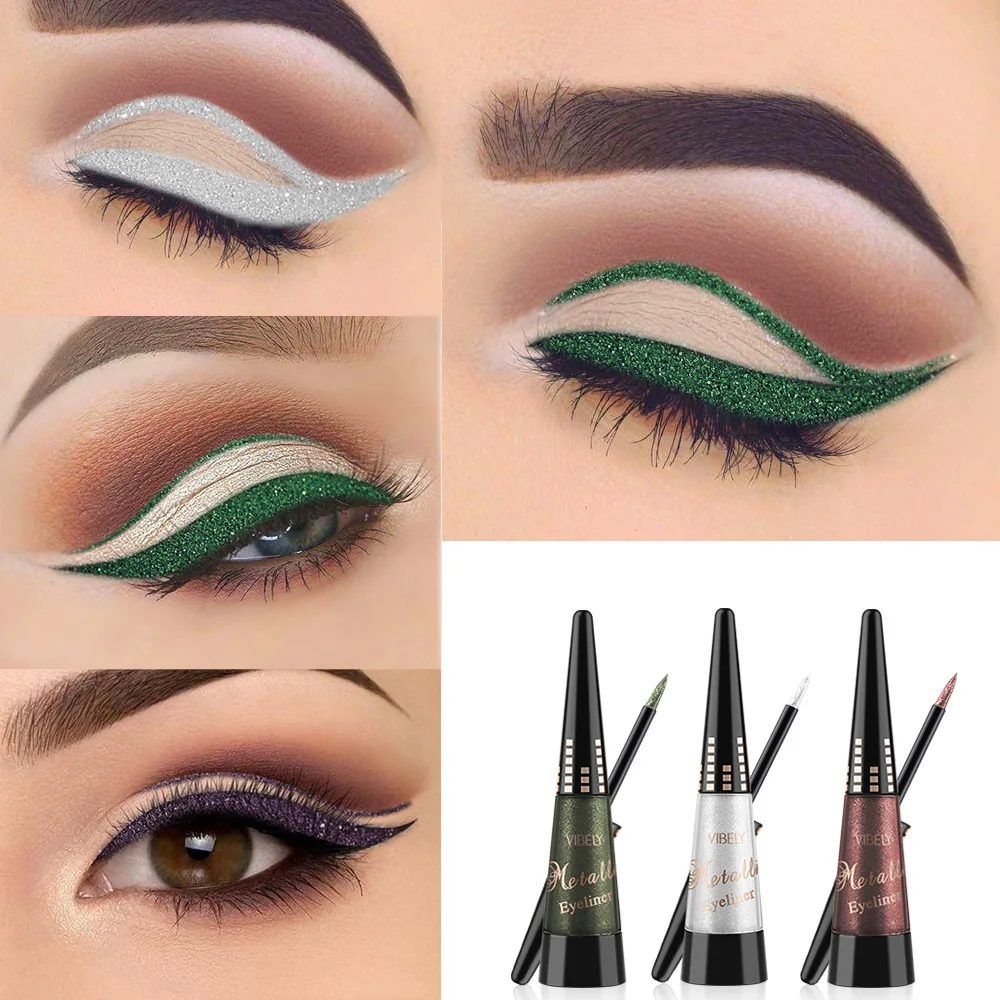 

VIBELY Liquid Eyeshadow Glitter Diamond Eye Shadow Pen Waterproof Long Lasting Shimmer Shine Metallic Liner Eye Cosmetic Makeup