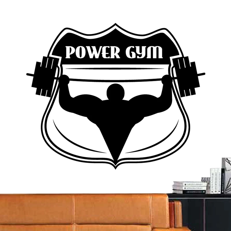 Фитнес-клуб наклейка штанга Бодибилдинг постеры виниловые настенные наклейки