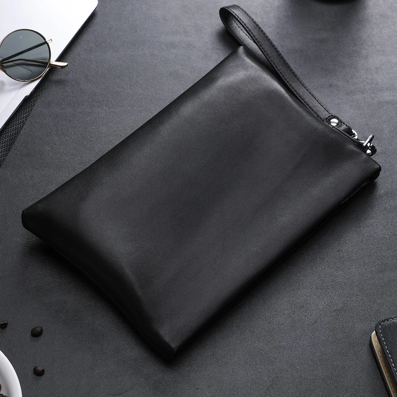 BAQI Brand Men Handbags Genuine Leather Sheepskin High Quality 2019 Fashion Men Wallets Clutch Bag Purse Card Holder Phone Bag