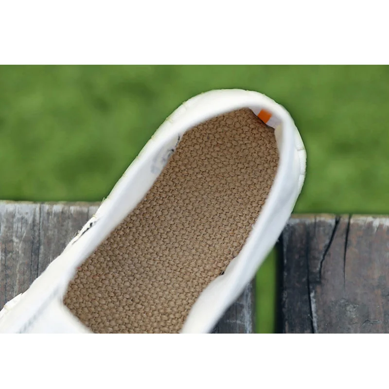 Мужские лоферы дышащие парусиновые туфли эспадрильи мягкая подошва без застежки