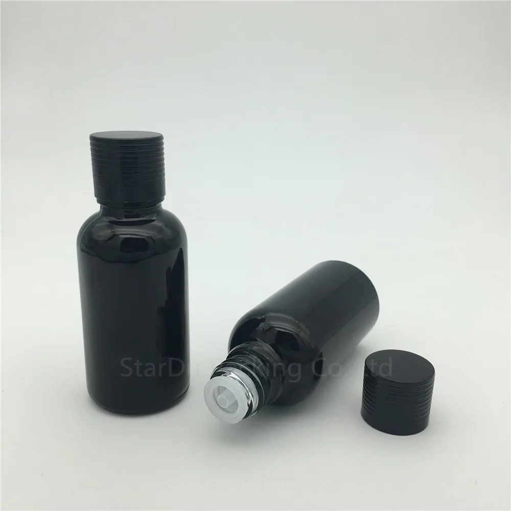 12 шт. 30 мл черный Стекло Бутылка Контейнер для сыворотки 1oz флаконы эфирное масло
