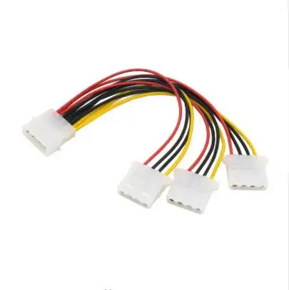 Кабель PC Настольный IDE 4Pin 4P Molex 1 Female to 3 Male питания 18AWG провод для жесткого диска