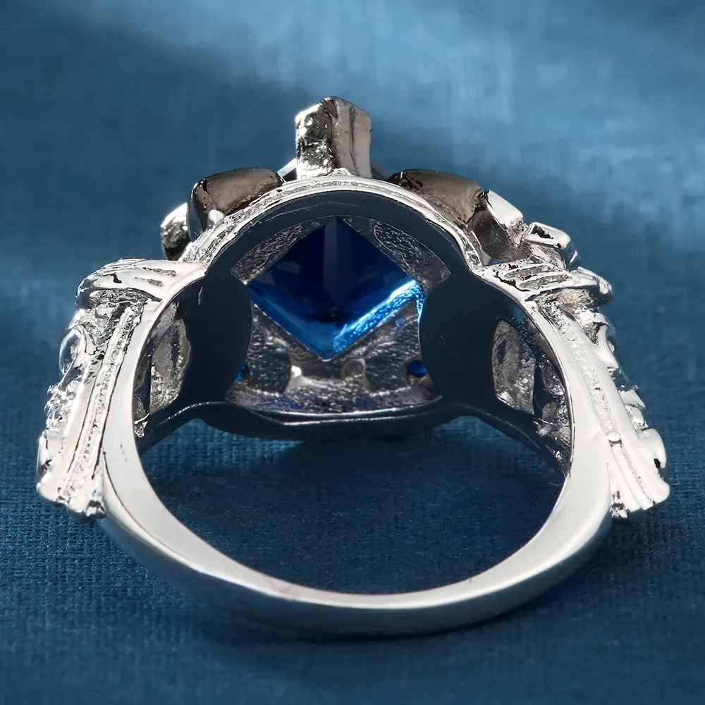 Винтажные ярко синие кольца на палец в виде сердца и зла|finger ring|skull ringring women |