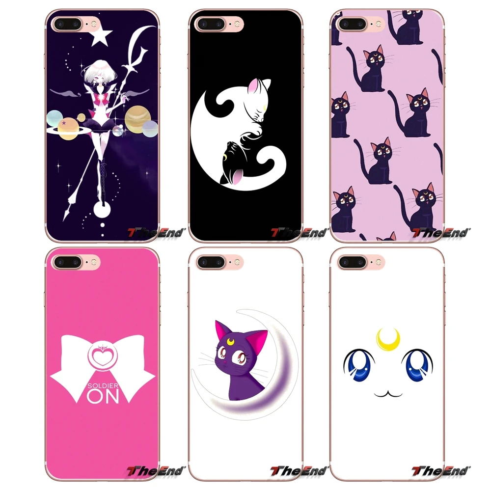 Sailor moon lune cat для Xiaomi Mi6 Mi 6 A1 Max Mix 2 5X 6X Redmi Note 5 5A 4X 4A A4 4 3 Plus Pro Аксессуары чехлы