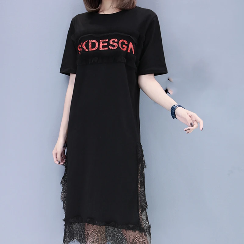 2020 летнее Новое Женское платье Длинное свободное большого размера футболка