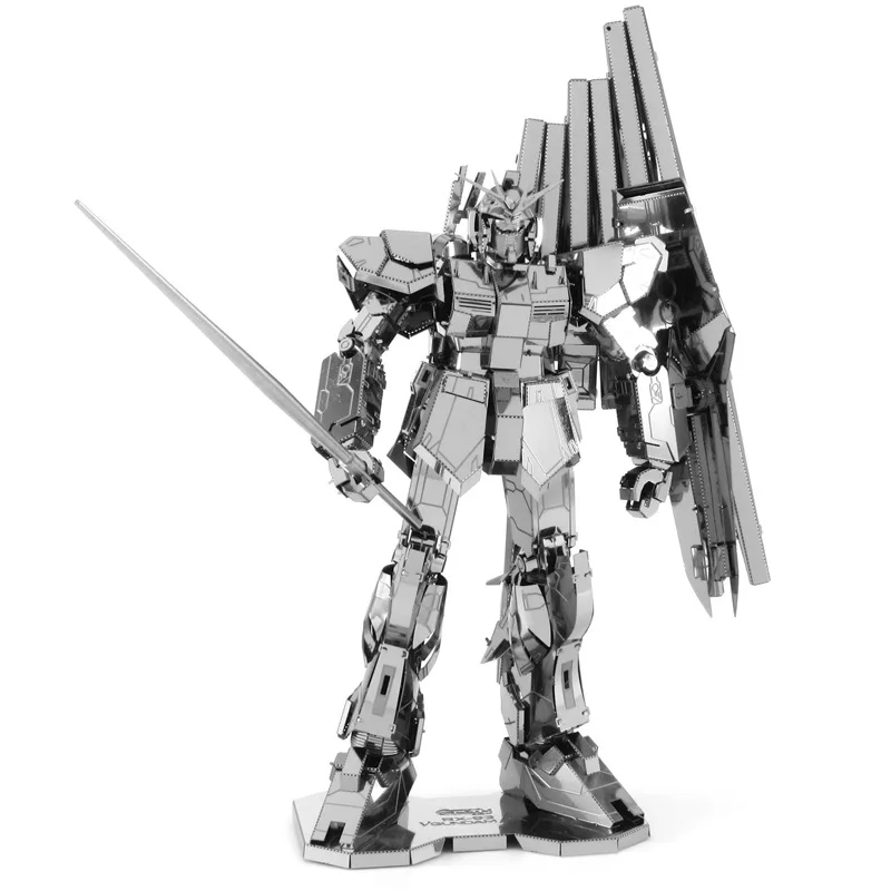 RX-93 3D DIY металлическая меховая модель воина, сборные игрушки для Gundam RX-93 из нержавеющей стали, серебряная стереоскопическая металлическая головоломка - Цвет: RX-93
