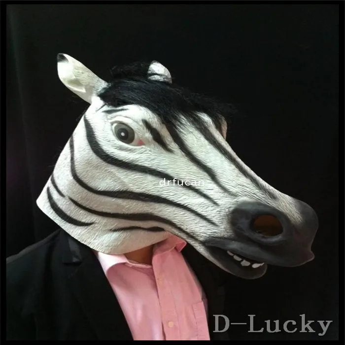 Бесплатная доставка Высококачественная латексная маска зебры разных цветов