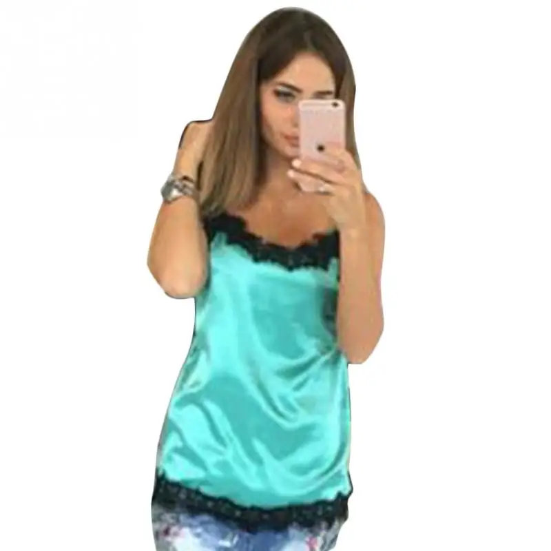2018 New Hot Sale Woman Vest Summer Sexy Slim Casual Ladies Multicolored Lace Sleeveless Camisole Pajamas | Женская одежда