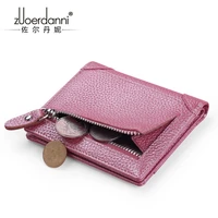 new leather mini wallet female leather short compact mini multi functional leather wallet