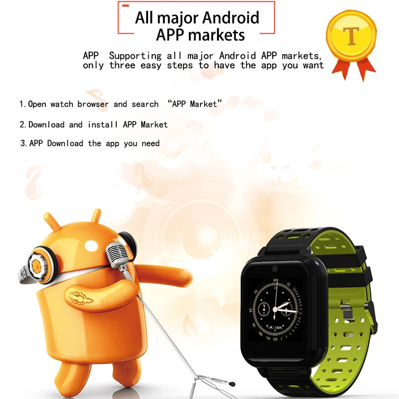 2018 водонепроницаемая система Android 4G Wi Fi GPS Смарт часы с поддержкой здоровья