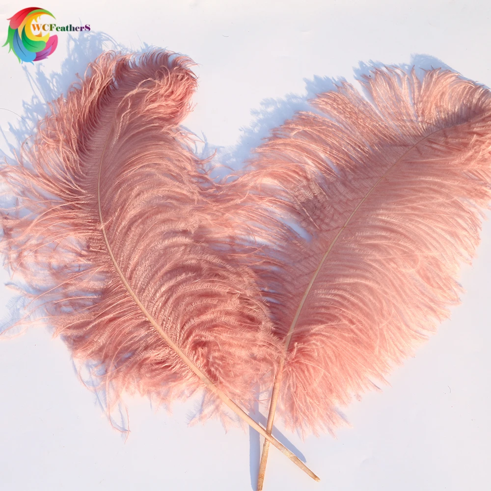 10 шт. большой шест полностью натуральная кожа розовые страусиные перья 24 26 дюймов