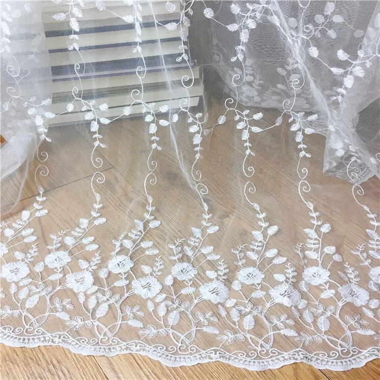 2 ярдов молочный шелк двустороннее позиционирование вышивка сетчатая Тюлевая