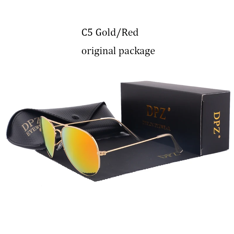 DPZ NEW Glass lenses Gradient women sunglasses men 58mm 3025 Mirror G15 Gafas hot rayeds Brand sun glasses UV400 with case