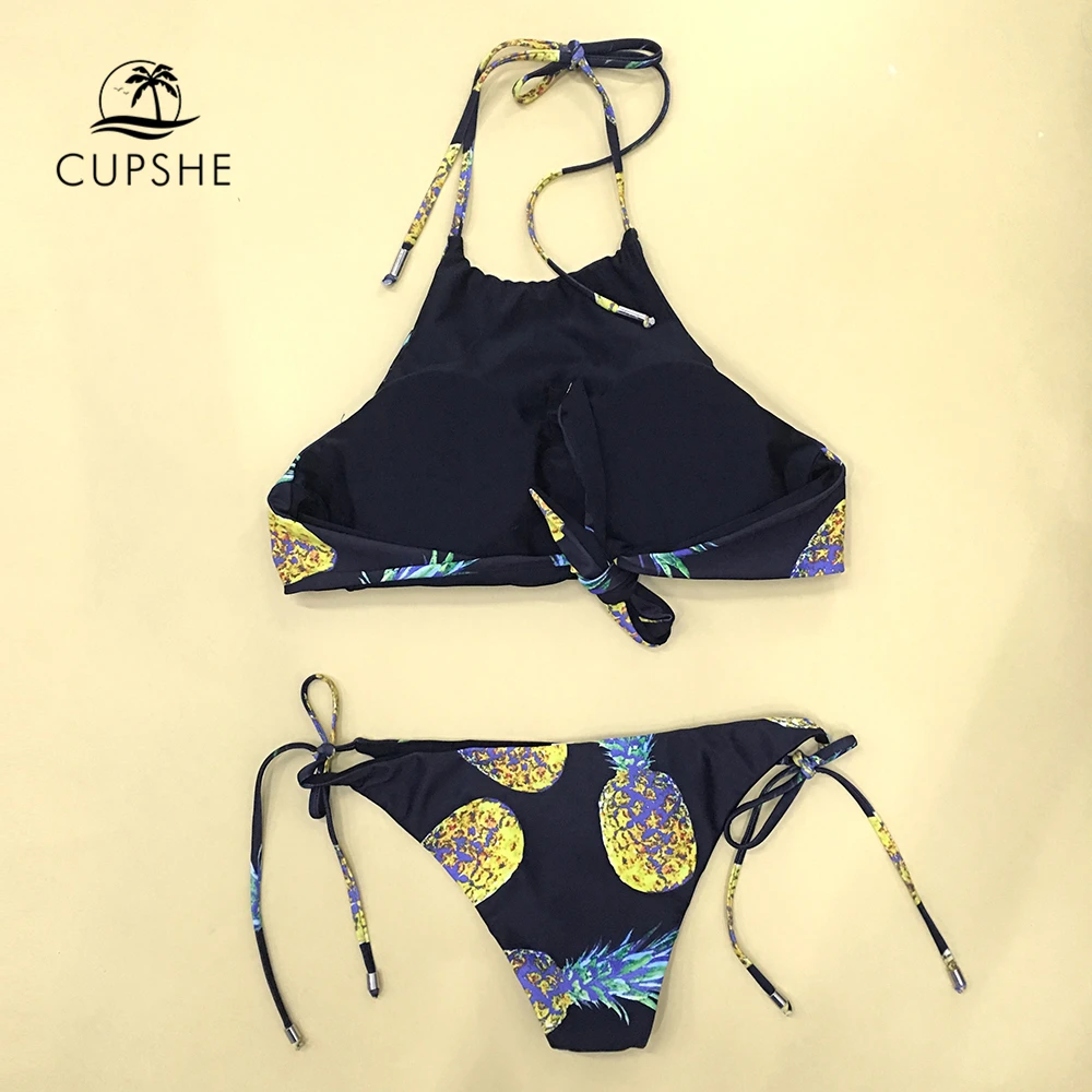 Женский купальник бикини CUPSHE всесезонный с фруктовым ананасом бретелькой через