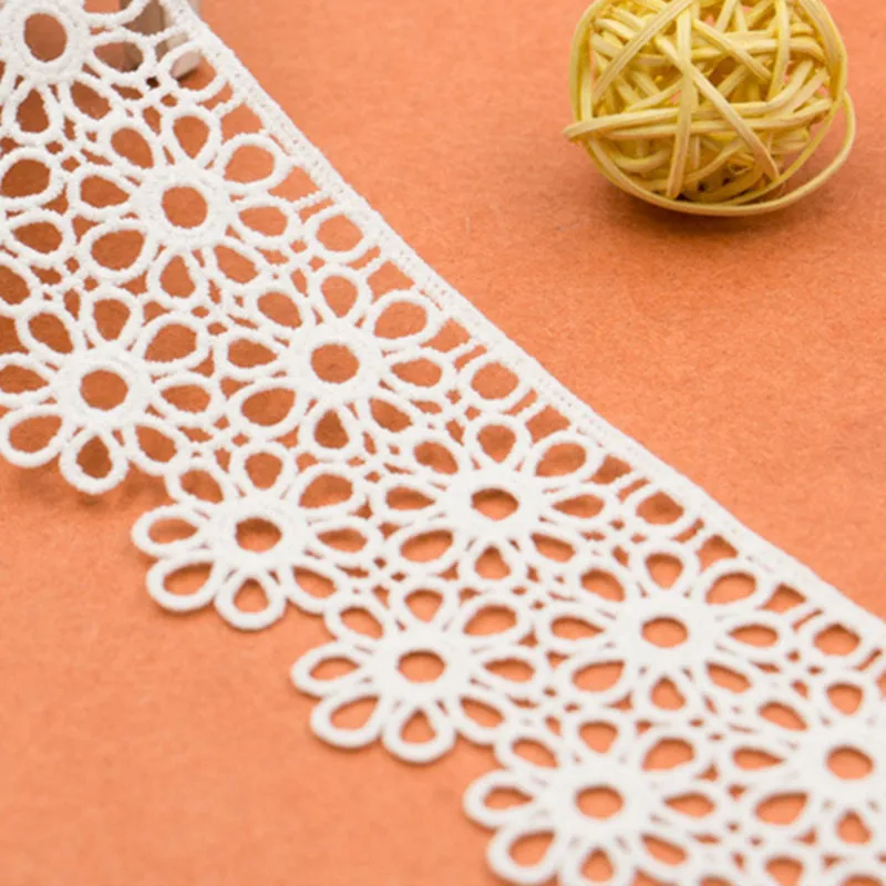

1 Yard Embroidered Sunflowers Lace Fabric 5 cm Wide Hollow Webbing Sewing accessories For Wedding Party/Child Dress/Decoration