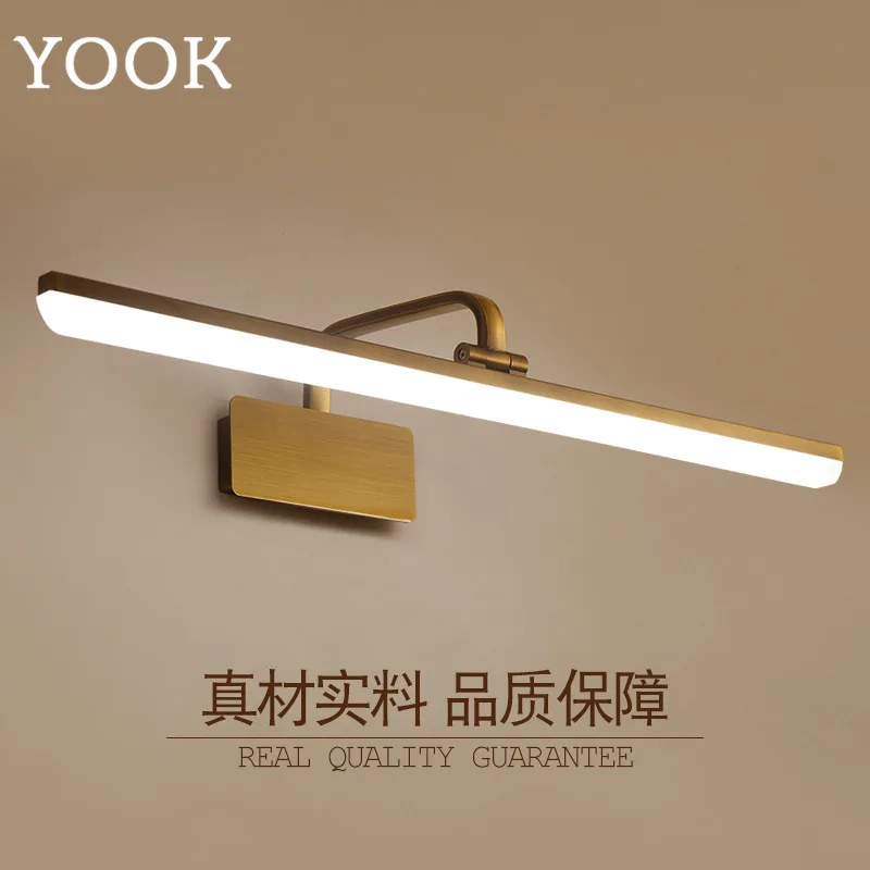 YOOK 68cmX23cm Ретро светодиодная настенная лампа для ванной комнаты зеркальный шкаф