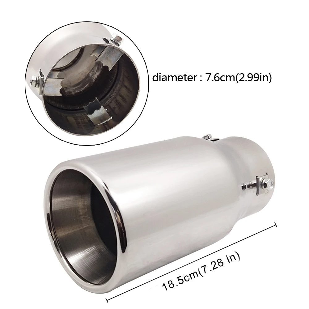 Stainless Steel Universal Car Rear Exhaust Muffler Tip End Pipe For Toyota Reiz PRADO RAV4 Haval H6 Renault Koleos Accessories |