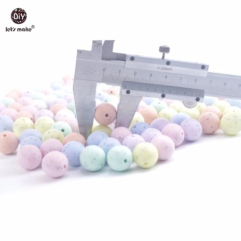 

Let's Make Baby Teether Rattle 100PC 15mm Silicone Sesame Candy Colors Round Beads Nursing Necklace Chewable Silicone Beads