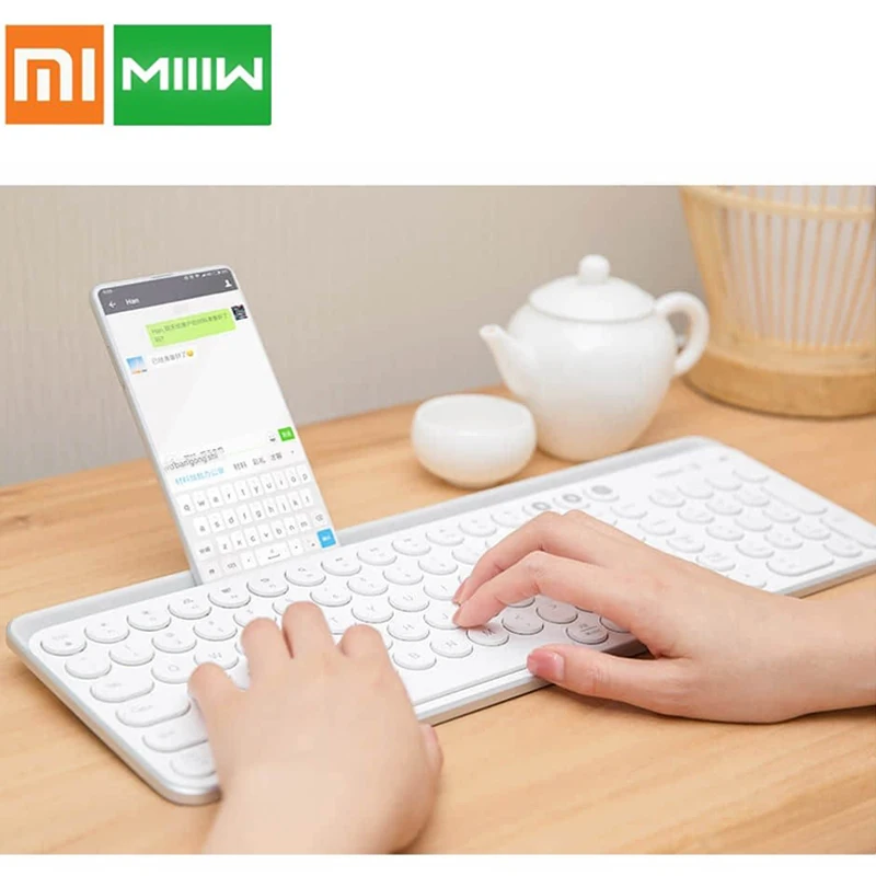 Xiaomi Youpin Miiiw Двухрежимная клавиатура 104 ключ Bluetooth беспроводная 2 4 ГГц портативная