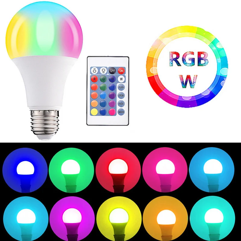 Светодиодная лампа RGB E27 3 Вт 5 10 15 умная для украшения дома Точечный светильник