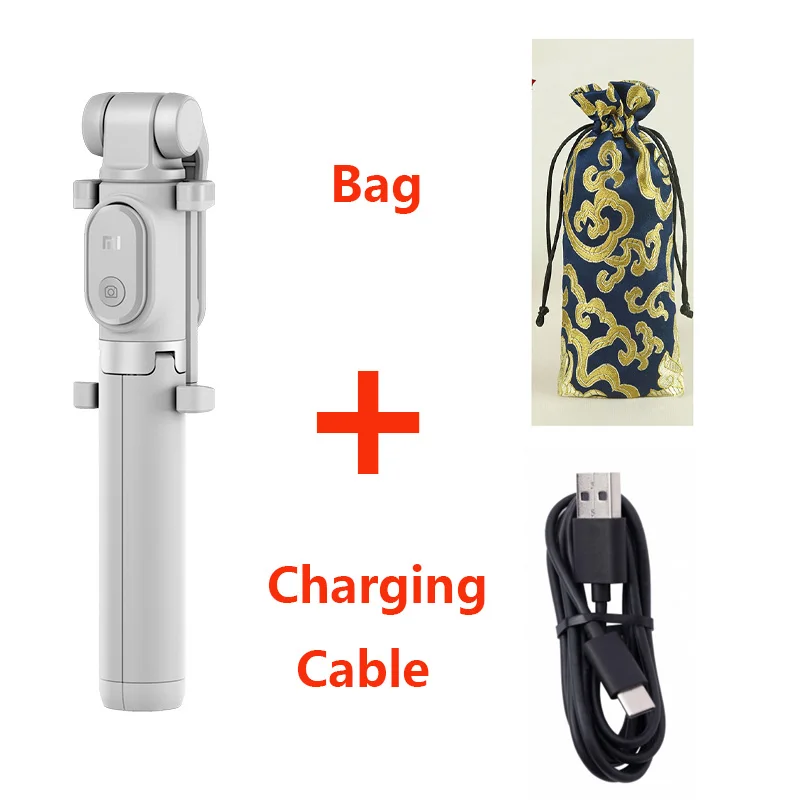 add cable bag Xiaomi складной ручной мини штатив монопод телефон селфи палка Bluetooth беспроводной пульт дистанционного спуска затвора для iPhone8 X huawei телефон - Цвет: add cable bag