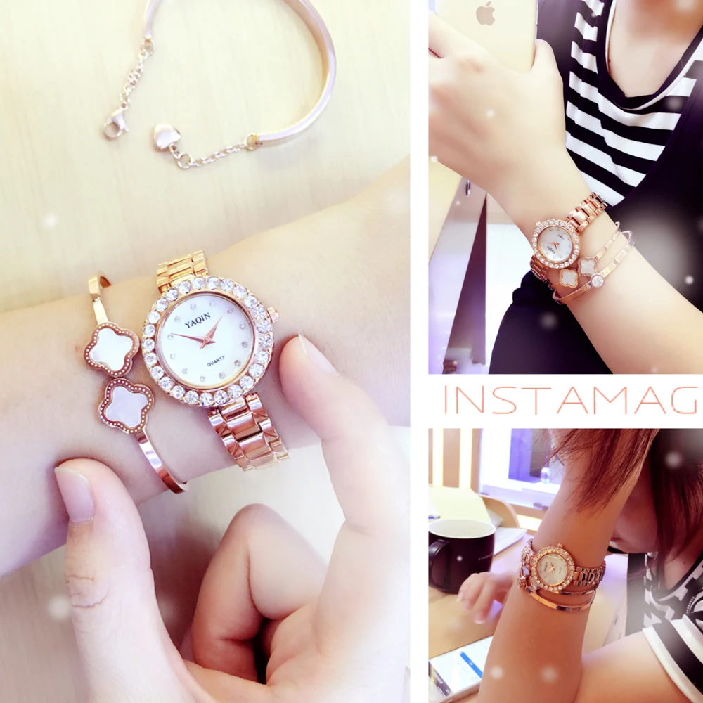 2018 женские элегантные модные кварцевые часы браслет Топ люксовый бренд Relogio Feminino