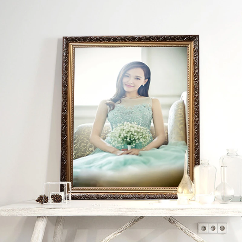 DIY художественная Европейская твердая деревянная фоторамка A3 A4 Свадебная фоторамка с памятью украшение стола подвесная настенная фоторамка на заказ - Цвет: wood