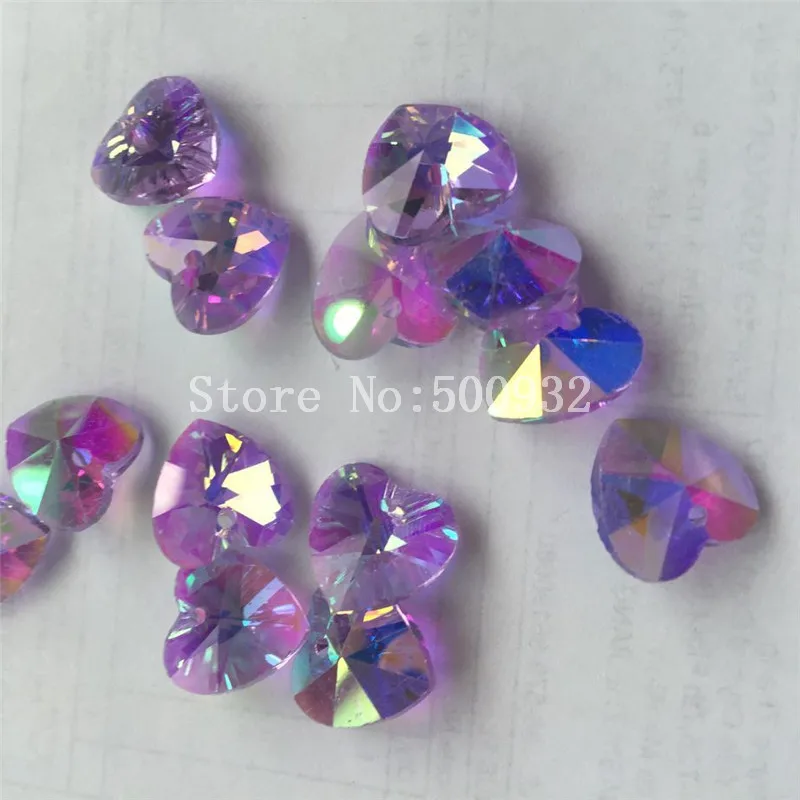 14 мм 50 шт./лот одежда фиолетового цвета в форме сердца украшена бусинами |