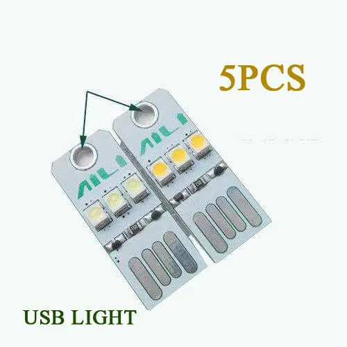 Номер для отслеживания 5 шт. Белый USB LED свет лампы печатной платы В F Mobile Power Bank