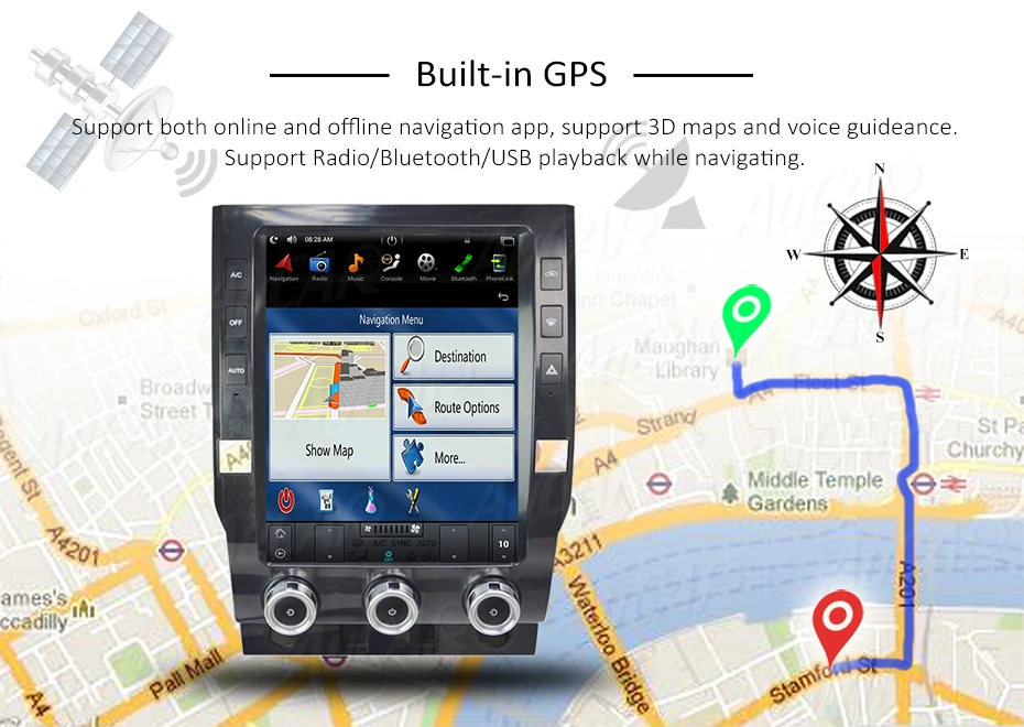 Автомобильный сенсорный экран в стиле Tesla Стиль 12,1 ''2 Din android 8,1 автомобиль радио gps Навигация DVD плеер для Toyota tundra авто
