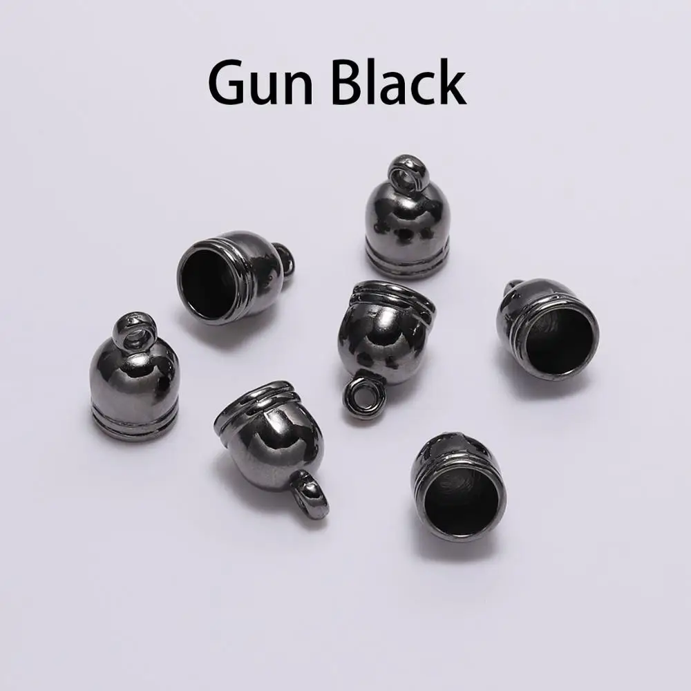 Gun Black 50 шт./лот ожерелье кончик кисточкой колпачок s бусины колпачок для изготовления ювелирных изделий фурнитура DIY аксессуары ручной работы поставки - Цвет: Gun Black