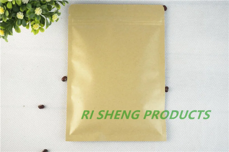 

100pcs,9X13cm Zip Lock Self Seal Kraft Paper Aluminum Foil Pack Bag Food Grade Pouch Resealable Zipper Grip seal Snack storage