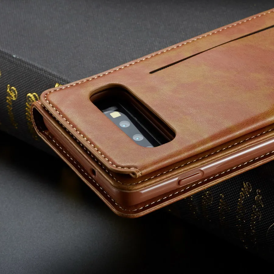 Чехол для Samsung Galaxy S9/S10 Plus/S10e Роскошный кожаный бумажник с держателем карт полная