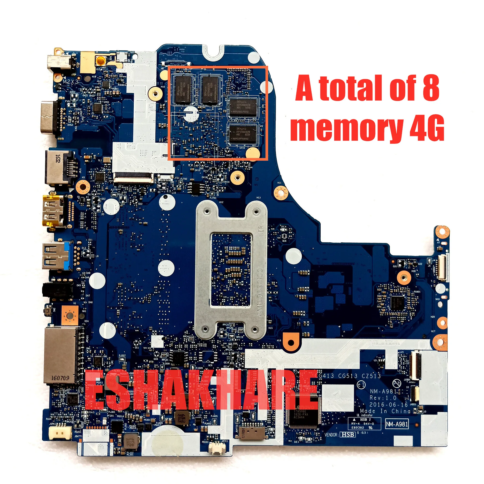 ESHAKHARE/310 15IKB 510 для Lenovo CG413 CG513 CZ513 NM A981 ноутбук PC Материнская плата Процессор I7 7500U DDR4