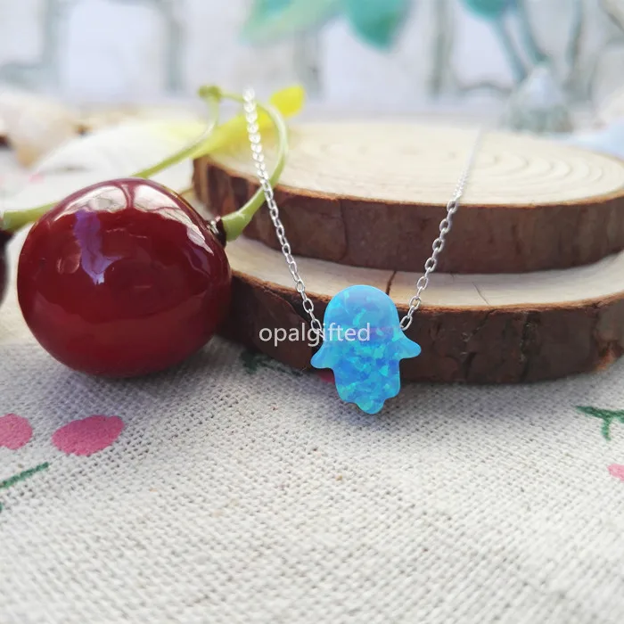 (1 шт./лот) Бесплатная доставка ожерелье из синтетического опала Хамса огненно