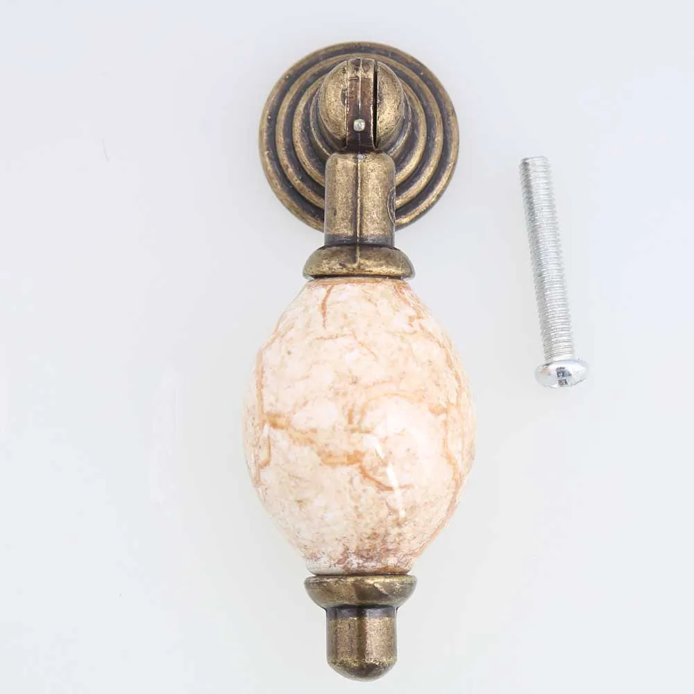 Винтажный стиль шуточные ручки для ящика с подвеской шкафа сельская керамика