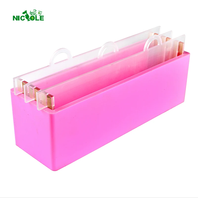 

Nicole Silicone Soap Mold Rectangular Handmade Loaf Swirl Render Soaps Making Mould with Transparent Vertical Acrylic Clapboard