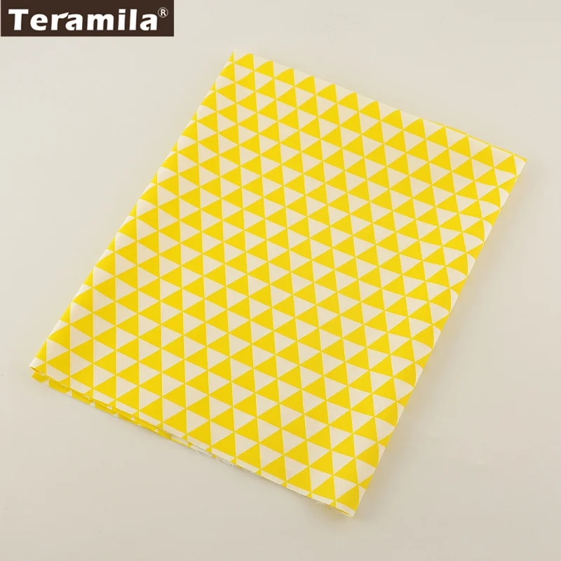 Yellow Geometry Designs TERAMILA Cotton Fabric Twill Fat Quarter Home Textile Material Bed Sheet Patchwork Quilting Tecido