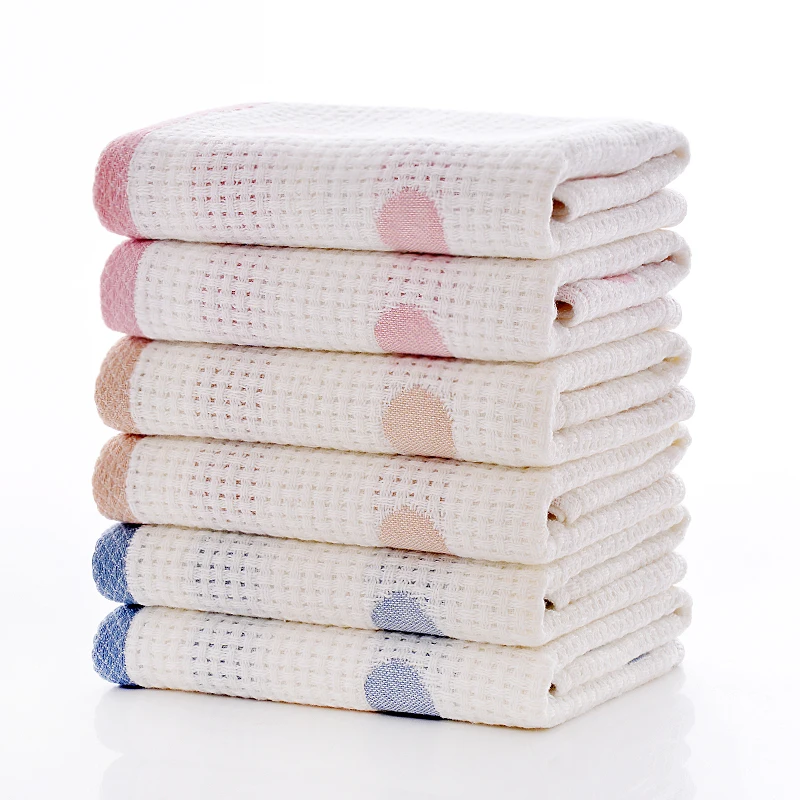 3-size Multipurpose Towels For Adult Kids Dot Pattern 100%Cotton Breathable Square Scarf/Face Towels/Bath Towel toalhas de banho | Дом и сад