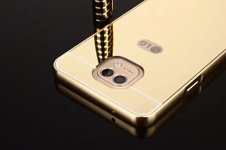 Роскошные зеркальные чехлы из розового золота для LG X Cam, алюминиевая металлическая рамка, чехол для LG XCam K580 K58Y K580DS