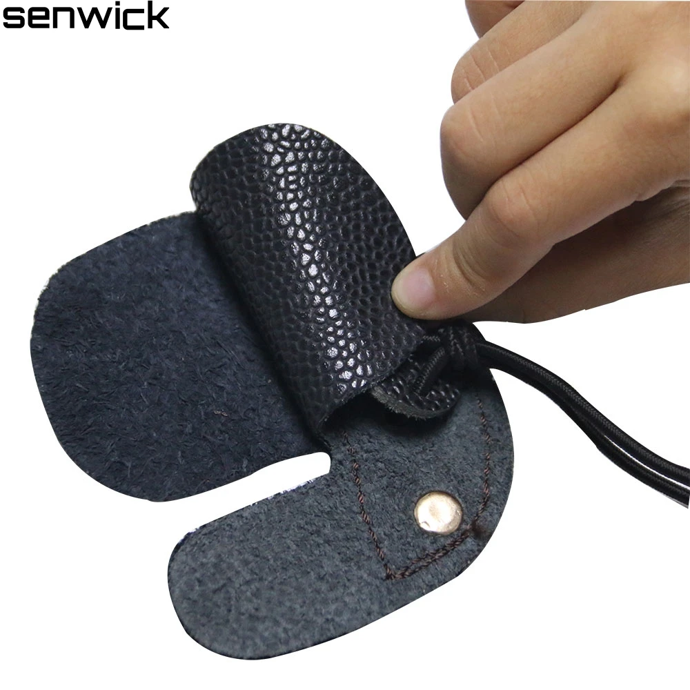 2017 Новая Кожа Коровы Tab Стрельба Из Лука Finger Guard Защита Pad Перчатки бесплатная