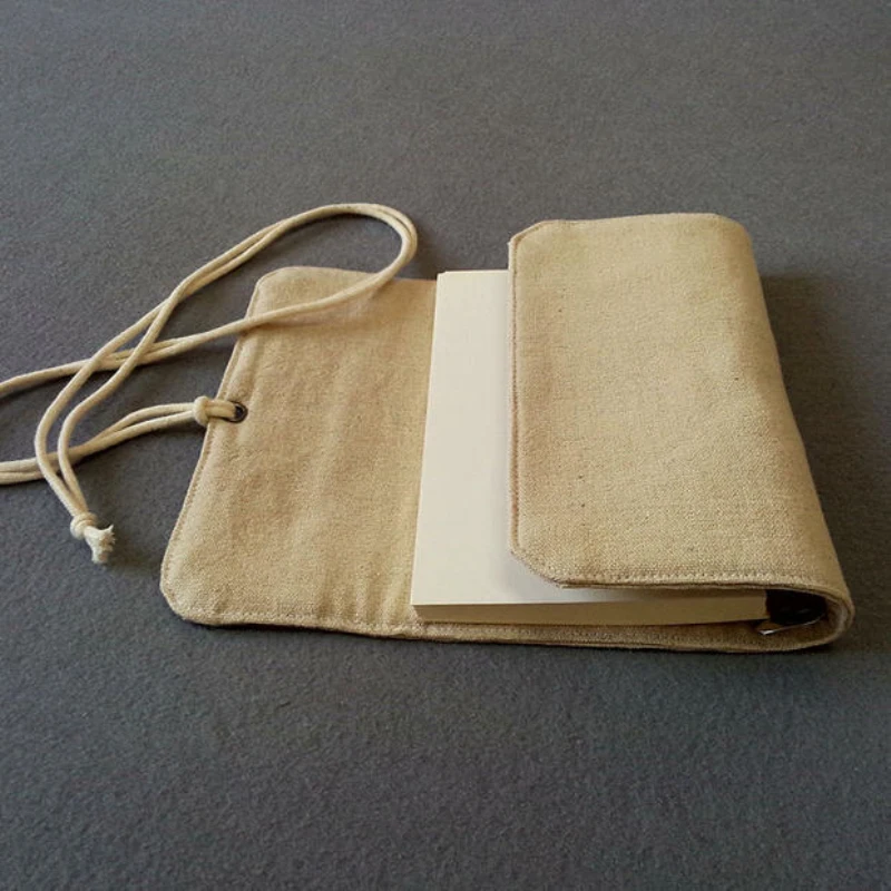 Винтажный блокнот из льняной ткани ручной работы ретро с широкими листами журнал