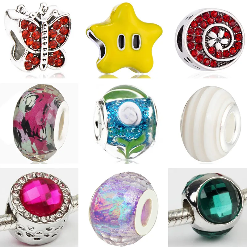 Разноцветные Бусины из сплава с кристаллами маленькая рука Хамса медведь сова