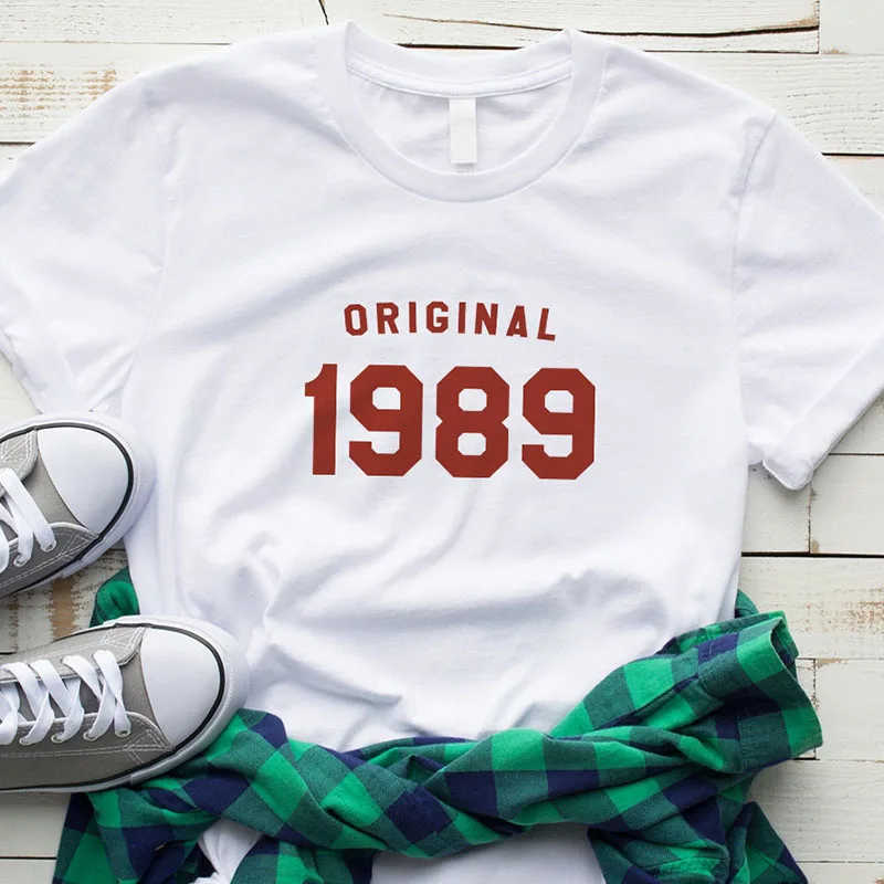 30th Birthday Футболка женская Повседневная графическая футболка Оригинал 1989 с