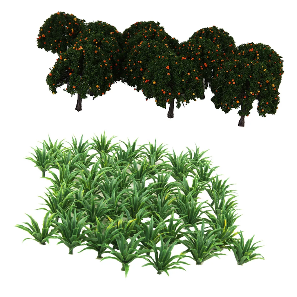 

70X Mini Fruits Tree&Grass Model Plastic 1/100-200 Sacle Layout for Diorama Architecture Scenery