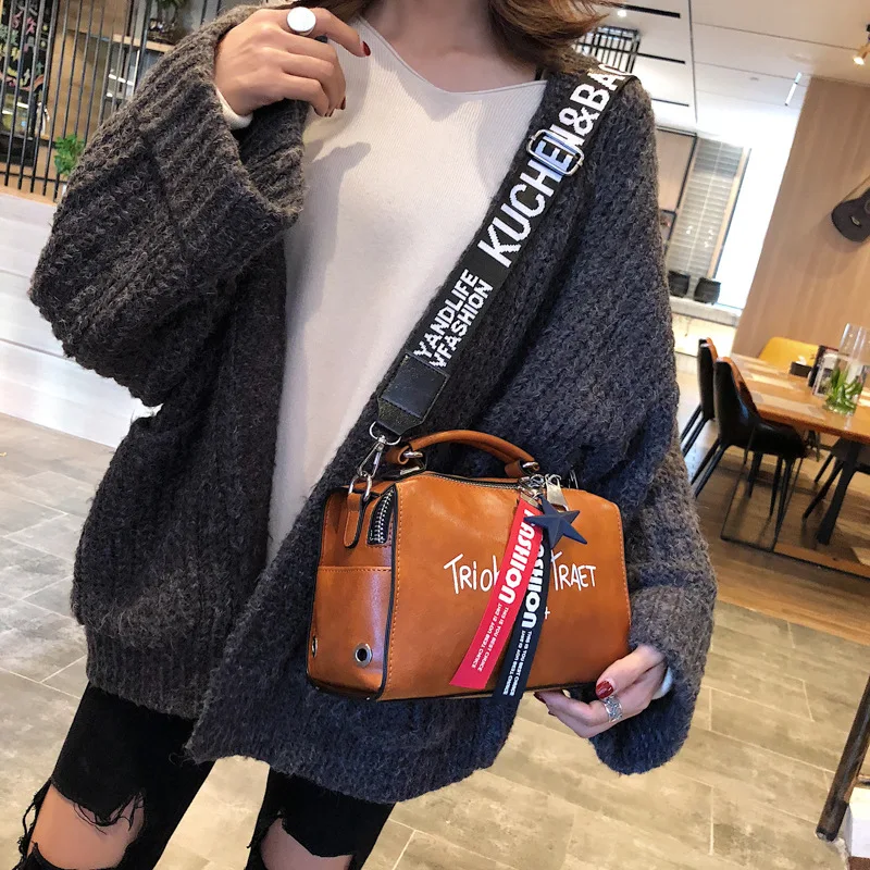 High Quality Women's Soft PU Leather Crossbody Handbags Big Size Boston Luxury Messenger Shoulder Bag Large Capacity Travel Bag