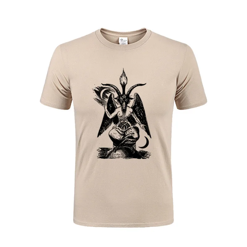 Дешевая цена Crewneck мужская одежда уникальные мужские футболки Baphomet хлопковая